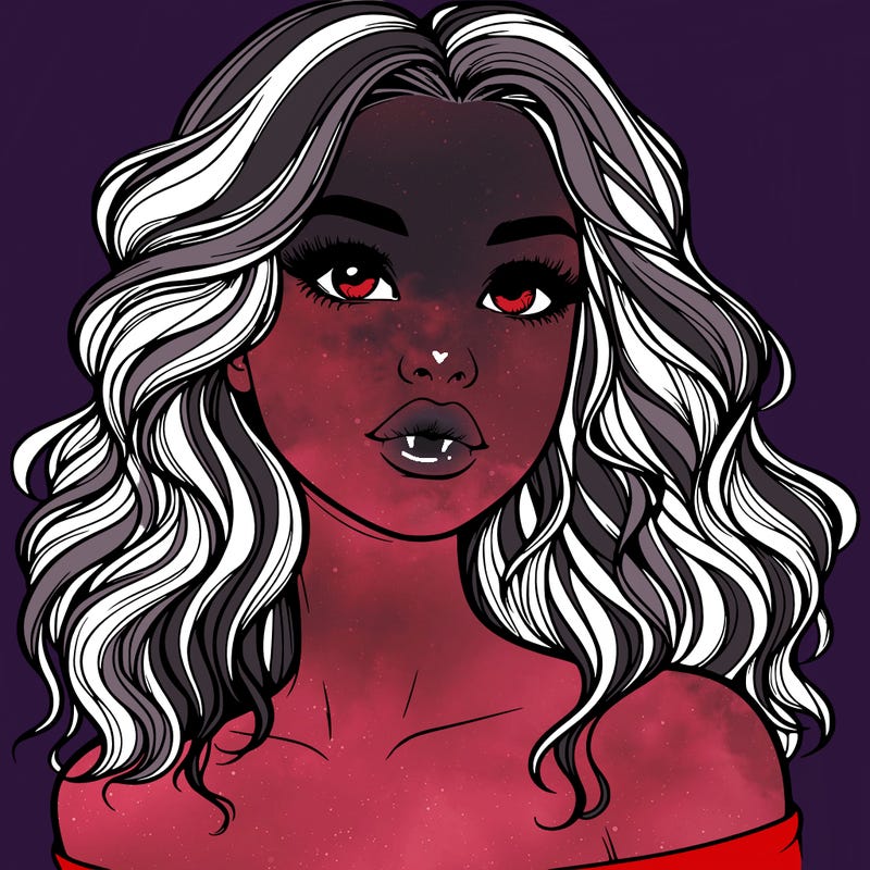 realistic girl with wavy hair and lips