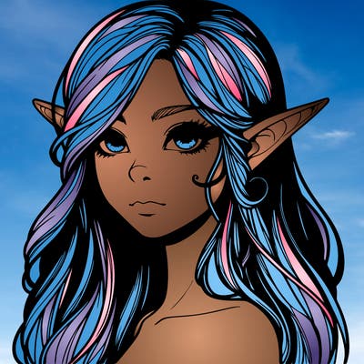 elf girl realistic dark fantasy