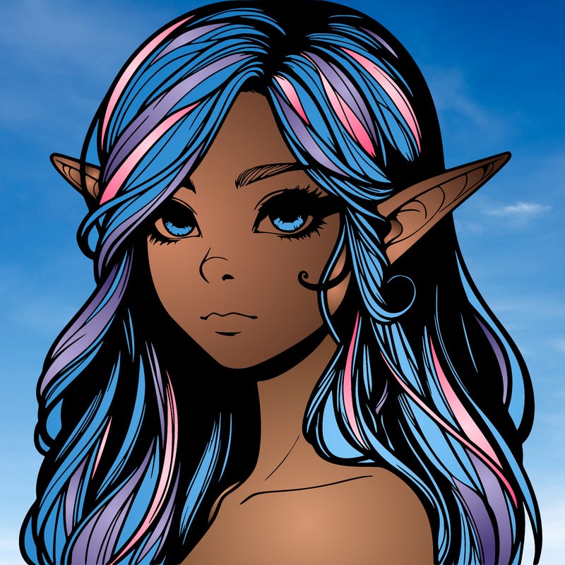 elf girl realistic dark fantasy