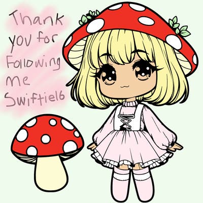 realistic girl wearing cute mushroom outfit