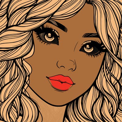 beautiful realistic girl close up to the camera with wavy hair,