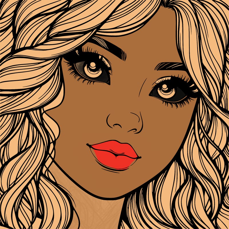 beautiful realistic girl close up to the camera with wavy hair,