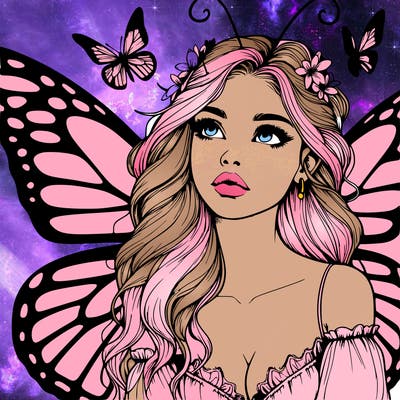 butterfly fairy realistic girl