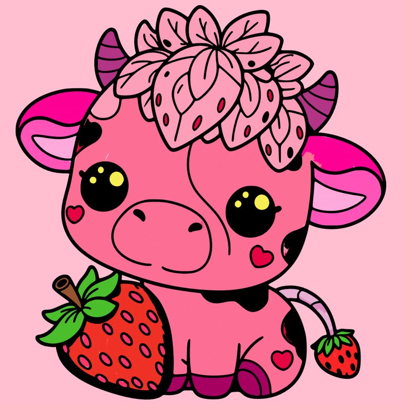 cute strawberry cow