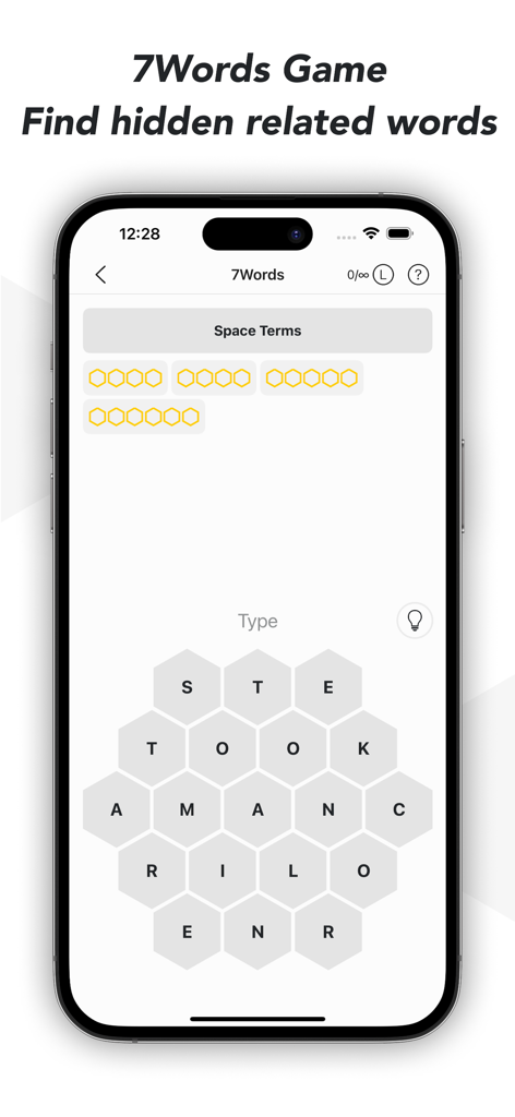 Spelling Word Puzzle - Pangram - Modo de jogo 7Words no aplicativo Spelling Word Puzzle com desafios de palavras relacionados ao espaço
