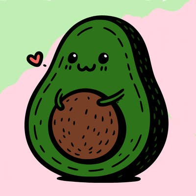 an avocado hugging an avocado