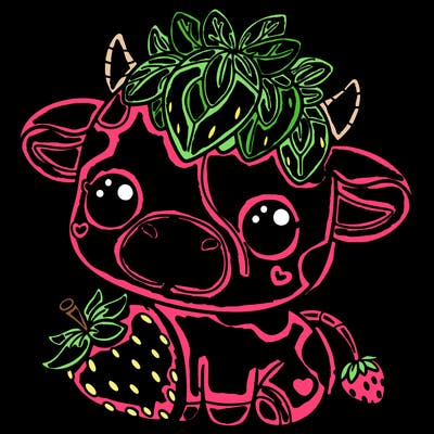 cute strawberry cow