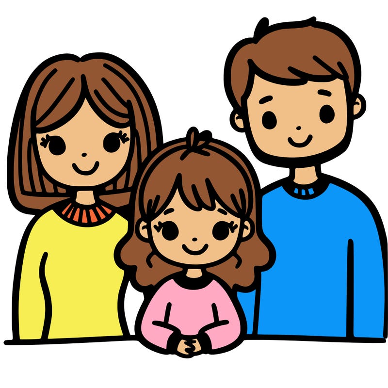 girl with mom and dad