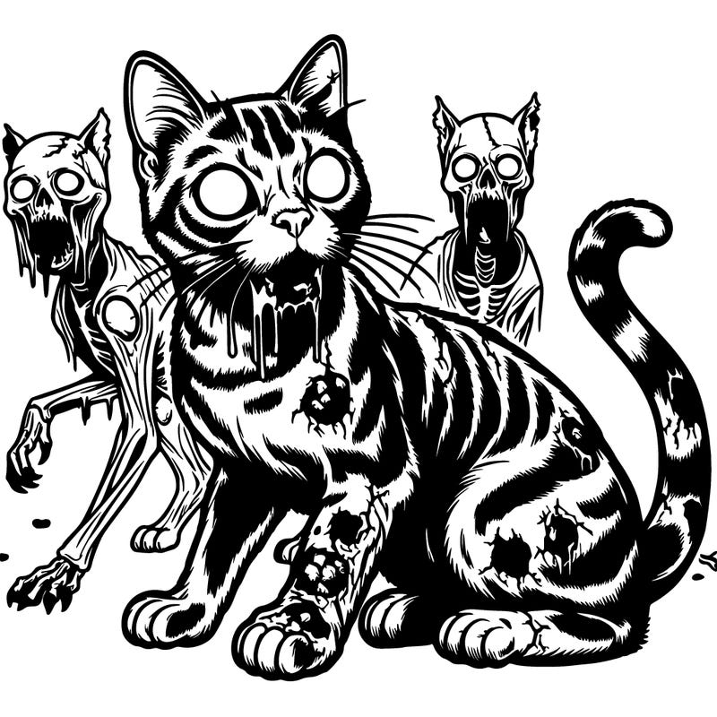 realistic zombie cats