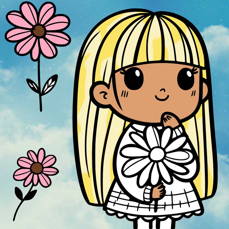 girl holding a flower