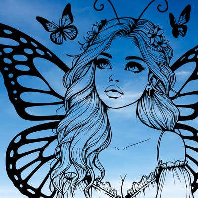 butterfly fairy realistic girl