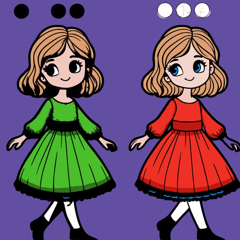 blond girl in a dress