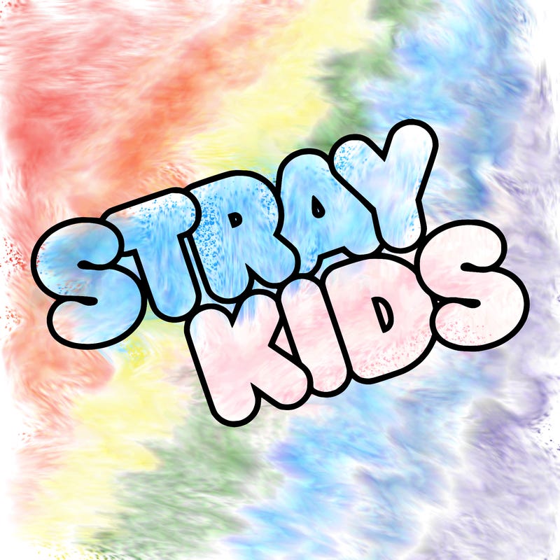 bubble letters saying stray kids