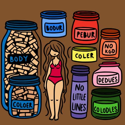 about my body's insecurities and color in the jars