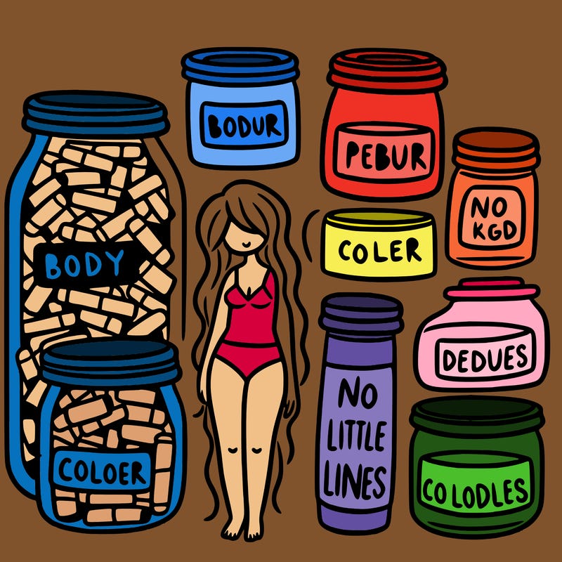 about my body's insecurities and color in the jars