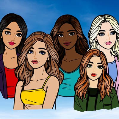 5 realistic young women's