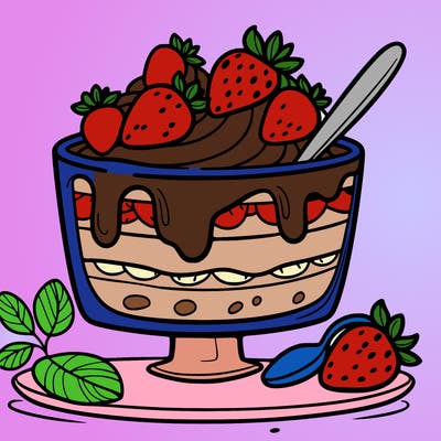 dessert with strawberries