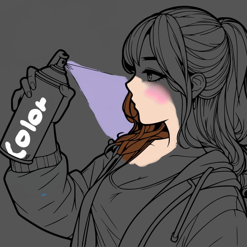 a realistic girl spray, painting