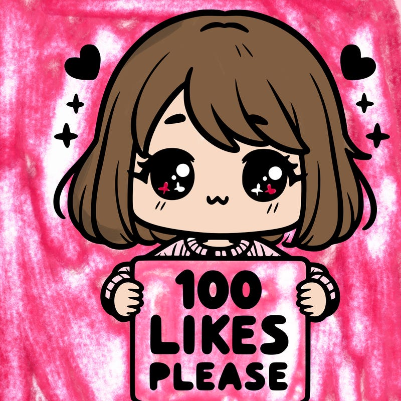cute girl holding a sign saying 100 likes please