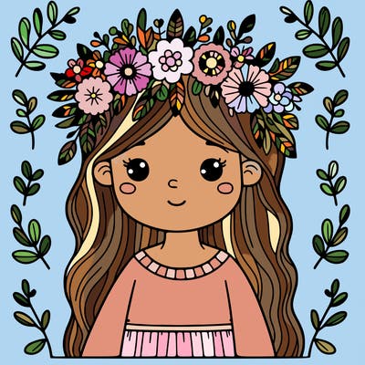 girl with flowers crown