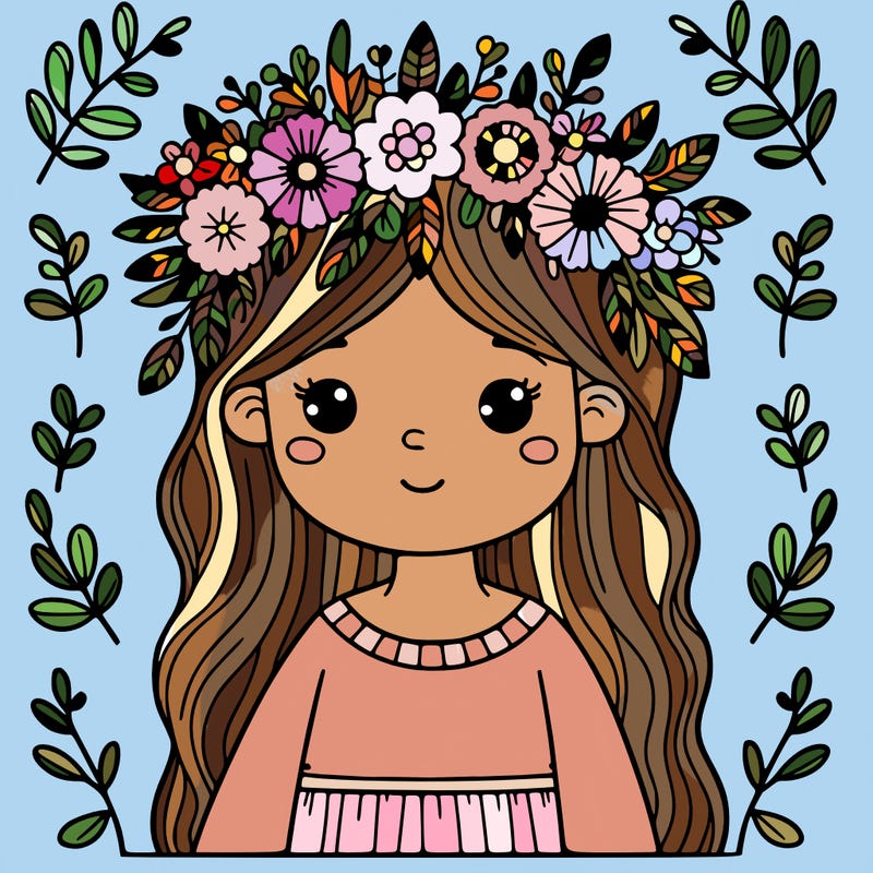 girl with flowers crown