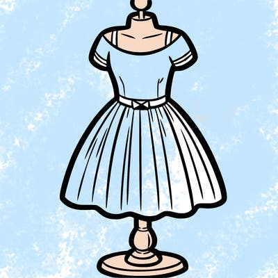 a blank dress on a stand shown