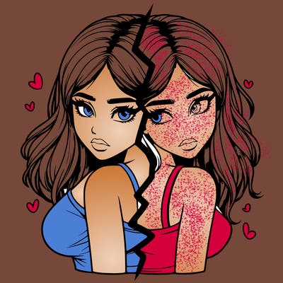 realistic girl split