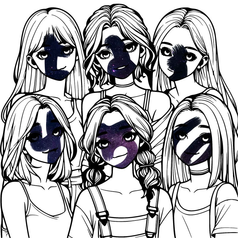 a group of girls realistic