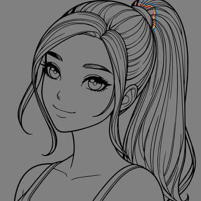 a super realistic women with a ponytail