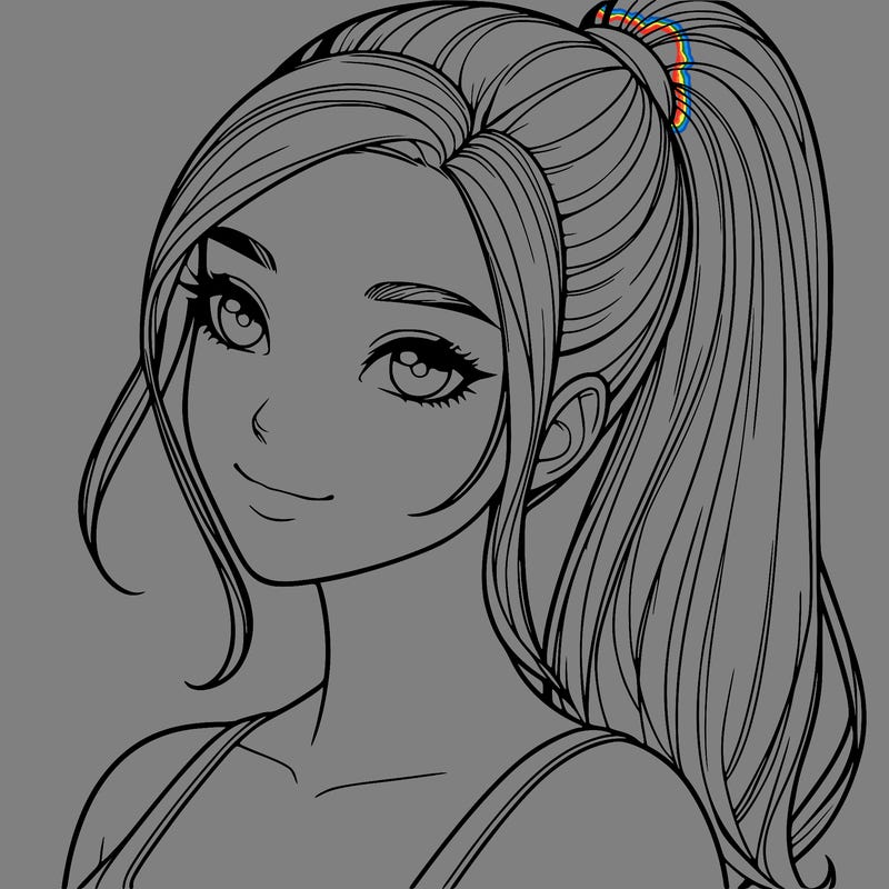 a super realistic women with a ponytail