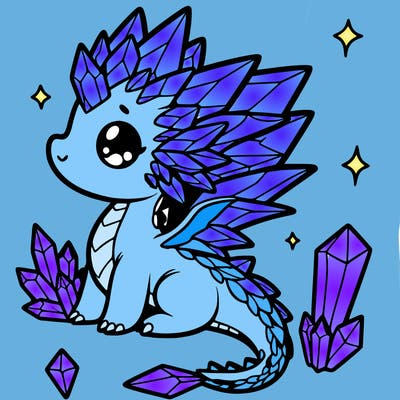 little cute crystal dragon