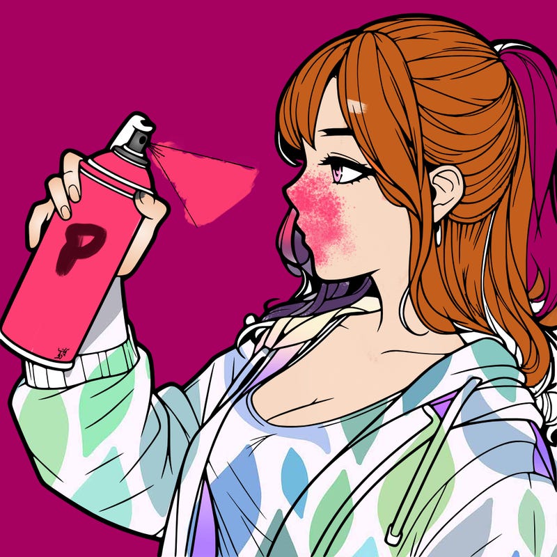 a realistic girl spray, painting