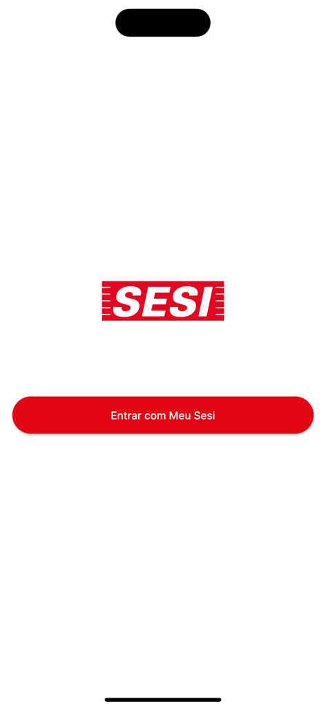 Sesi Academia - Pantalla de inicio de sesión de la aplicación Sesi Academia con el logo de Sesi y un botón de entrada rojo.