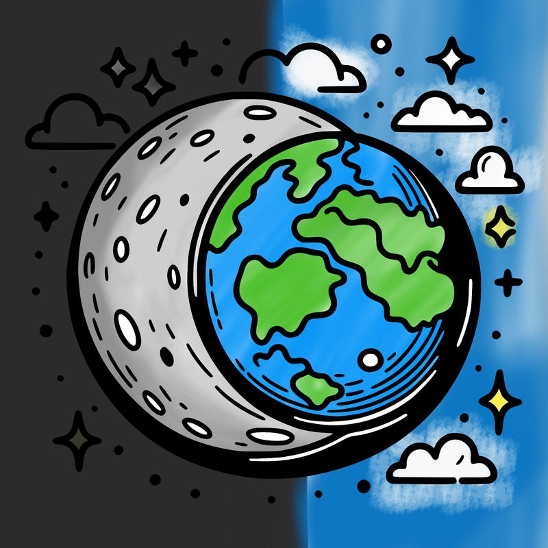 earth and the moon