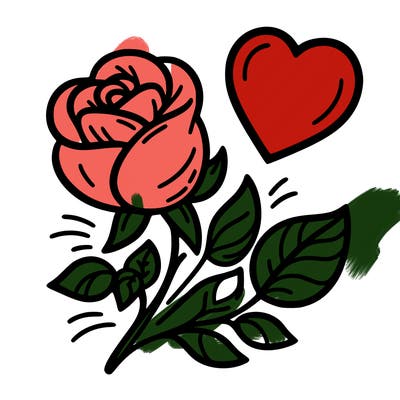 rose and heart