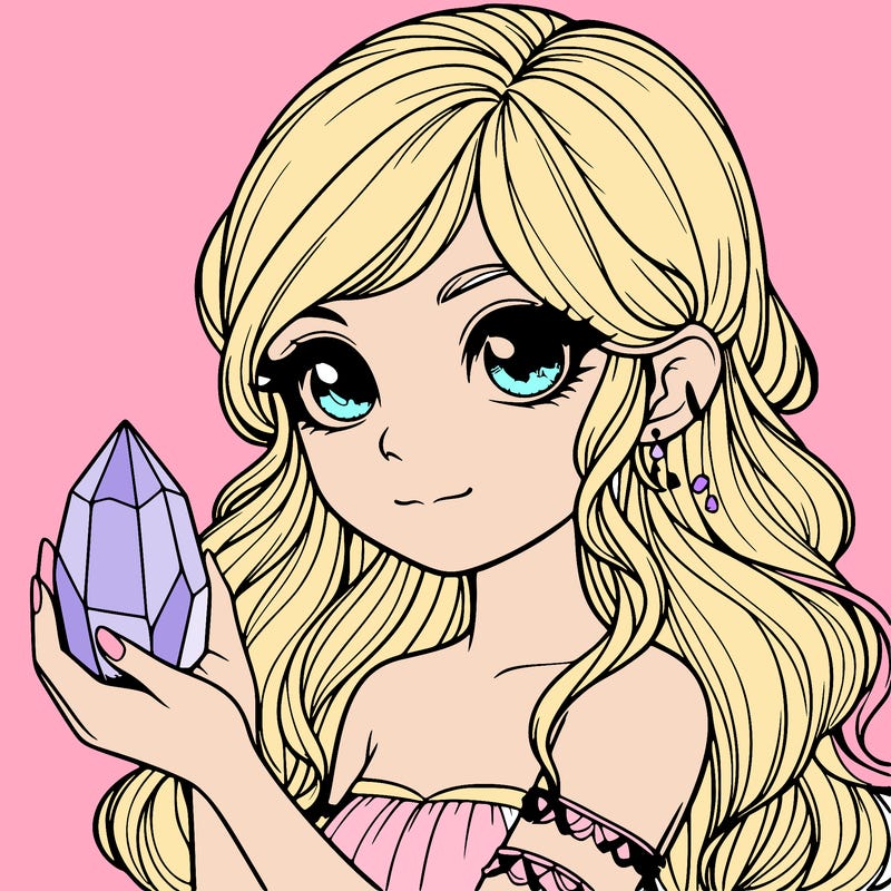 realistic girl with a mystical crystal