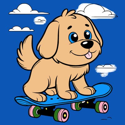 dog.on a skateboard