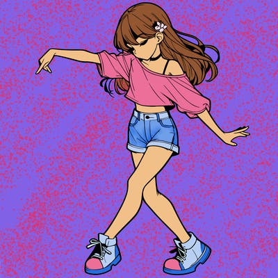 realistic girl danceing