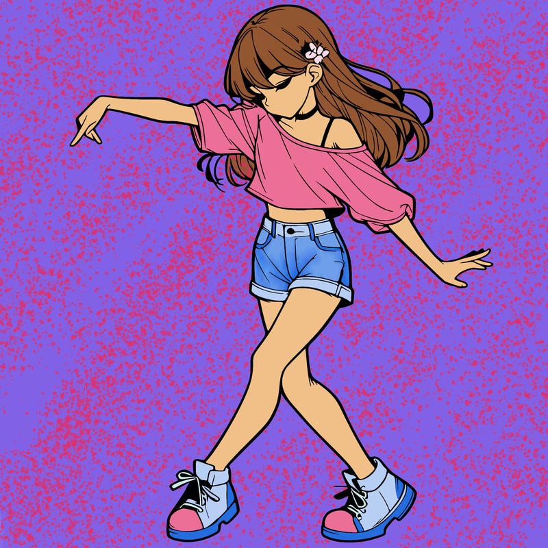 realistic girl danceing