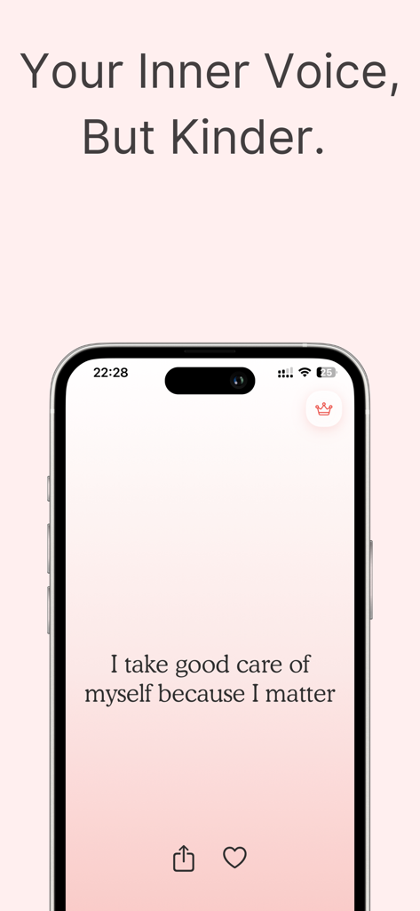 Mended - No Contact & Breakup - A mobile screen showing a self-love affirmation text within the Mended app interface.
