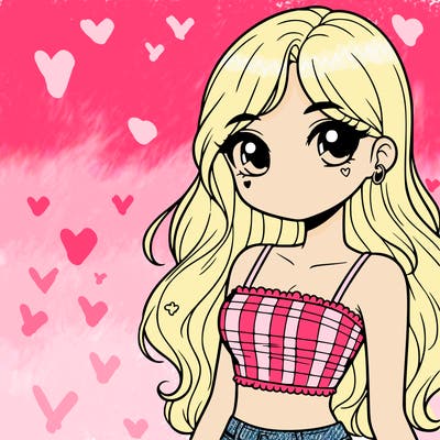 pretty girl in cute crop top