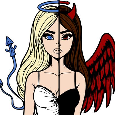 devil vs angel realistic girl