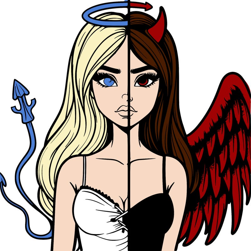 devil vs angel realistic girl