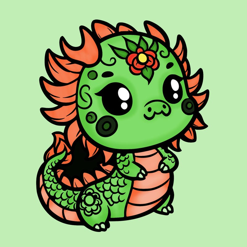 chibi lunar new year dragon