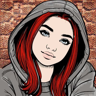 realistic teen girl in hoodie