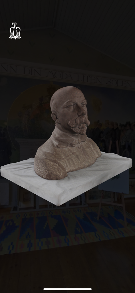 Carl Larsson - Une maquette 3D d'un buste sculptural de Carl Larsson dans une visite de musée virtuelle.