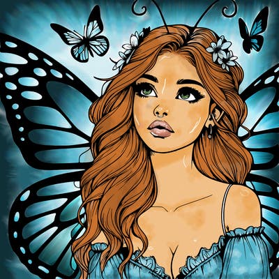 butterfly fairy realistic girl