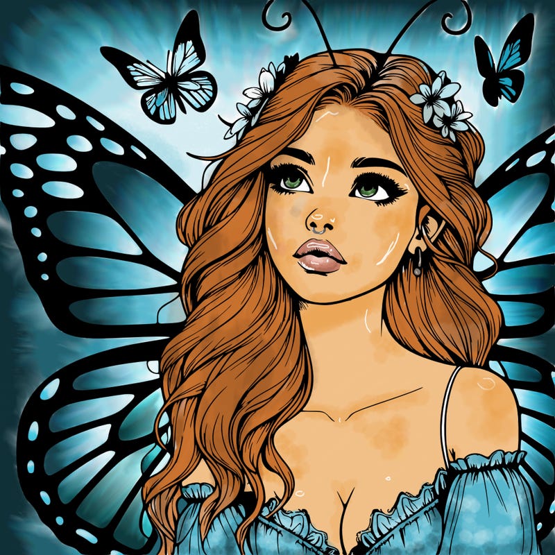 butterfly fairy realistic girl