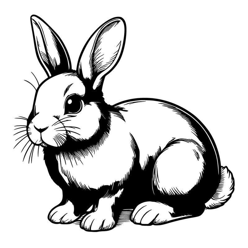 realistic grey rabbit