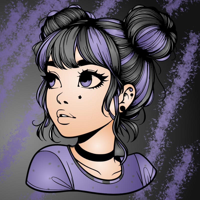 realistic girl with spacebuns